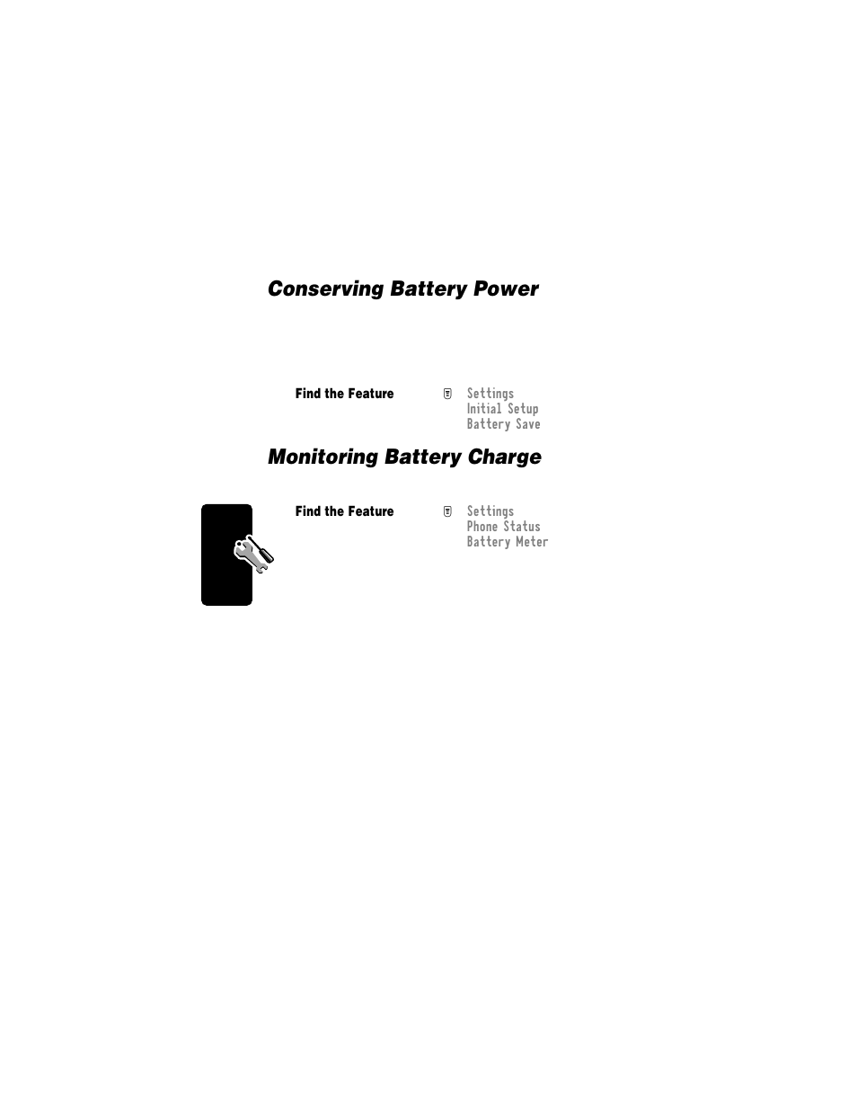 Conserving battery power, Monitoring battery charge, Conserving battery power monitoring battery charge | Motorola T720i User Manual | Page 52 / 112