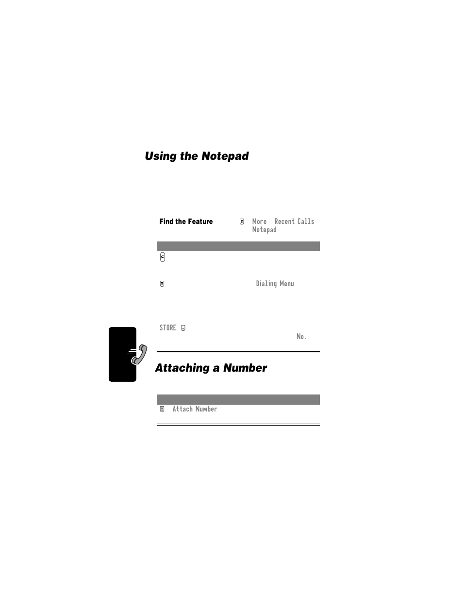 Using the notepad, Attaching a number, Using the notepad attaching a number | Motorola T720i User Manual | Page 60 / 112