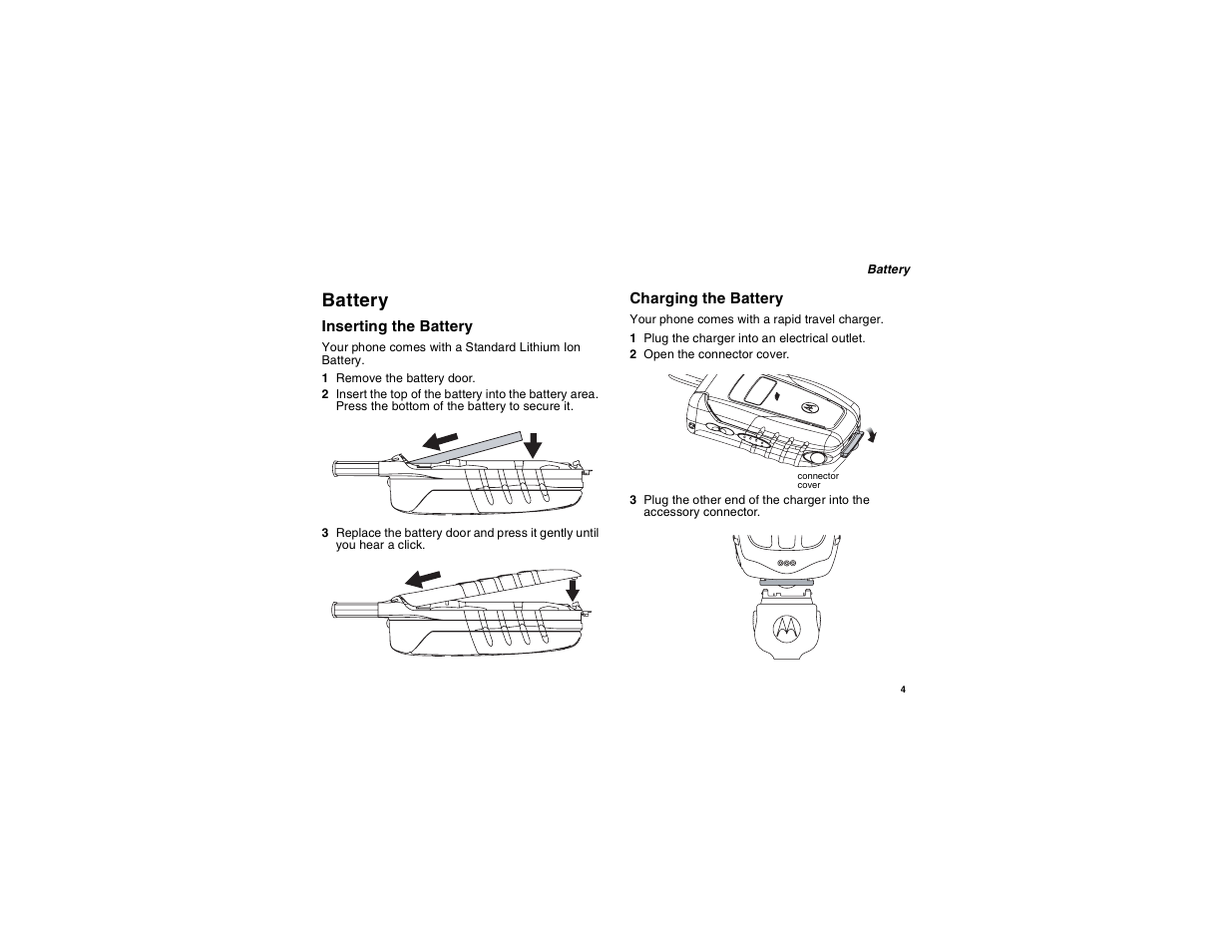 Battery | Motorola i560 User Manual | Page 13 / 209