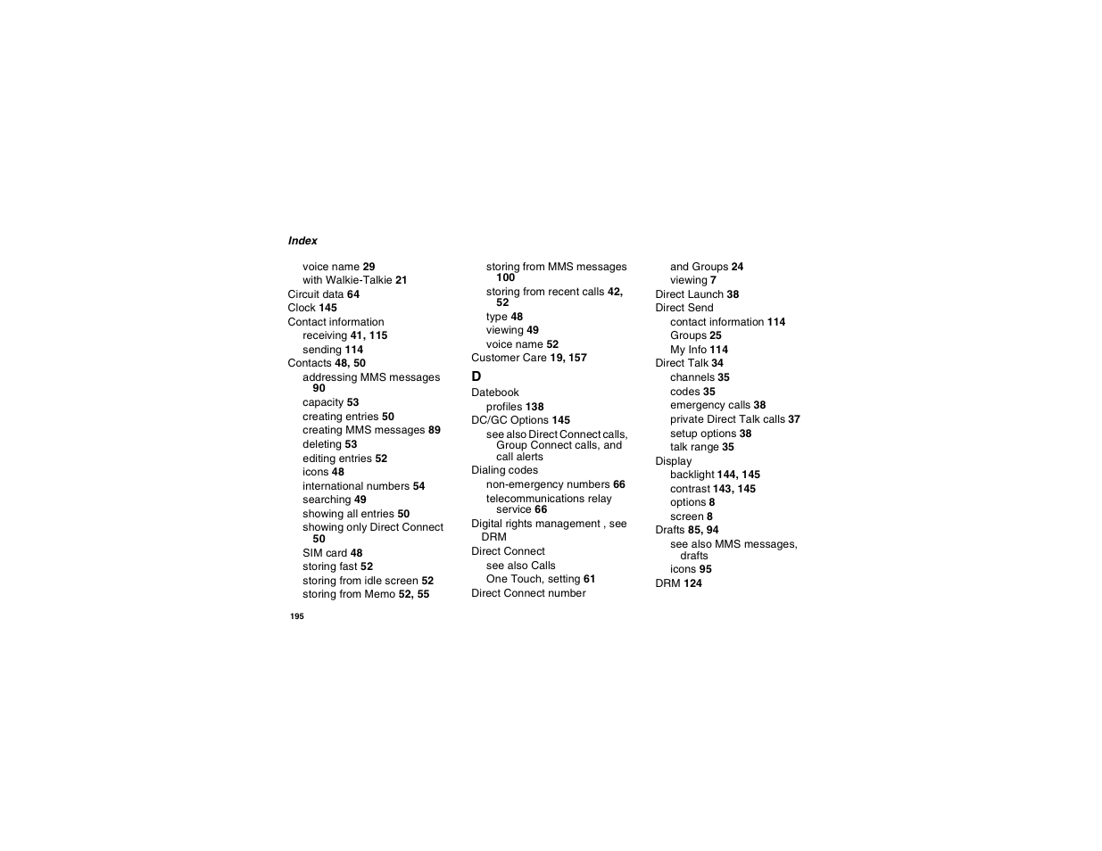 Motorola i560 User Manual | Page 204 / 209