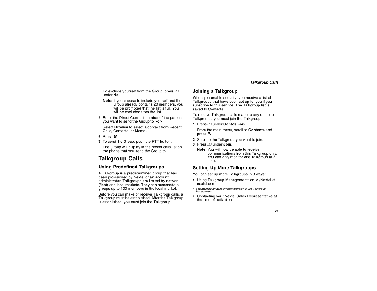 Talkgroup calls | Motorola i560 User Manual | Page 35 / 209