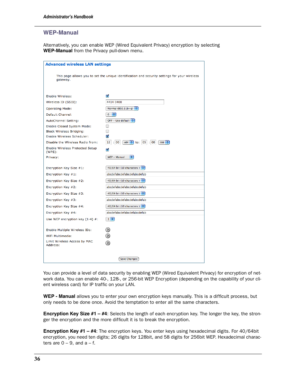 Wep-manual | Motorola 2200 User Manual | Page 36 / 262