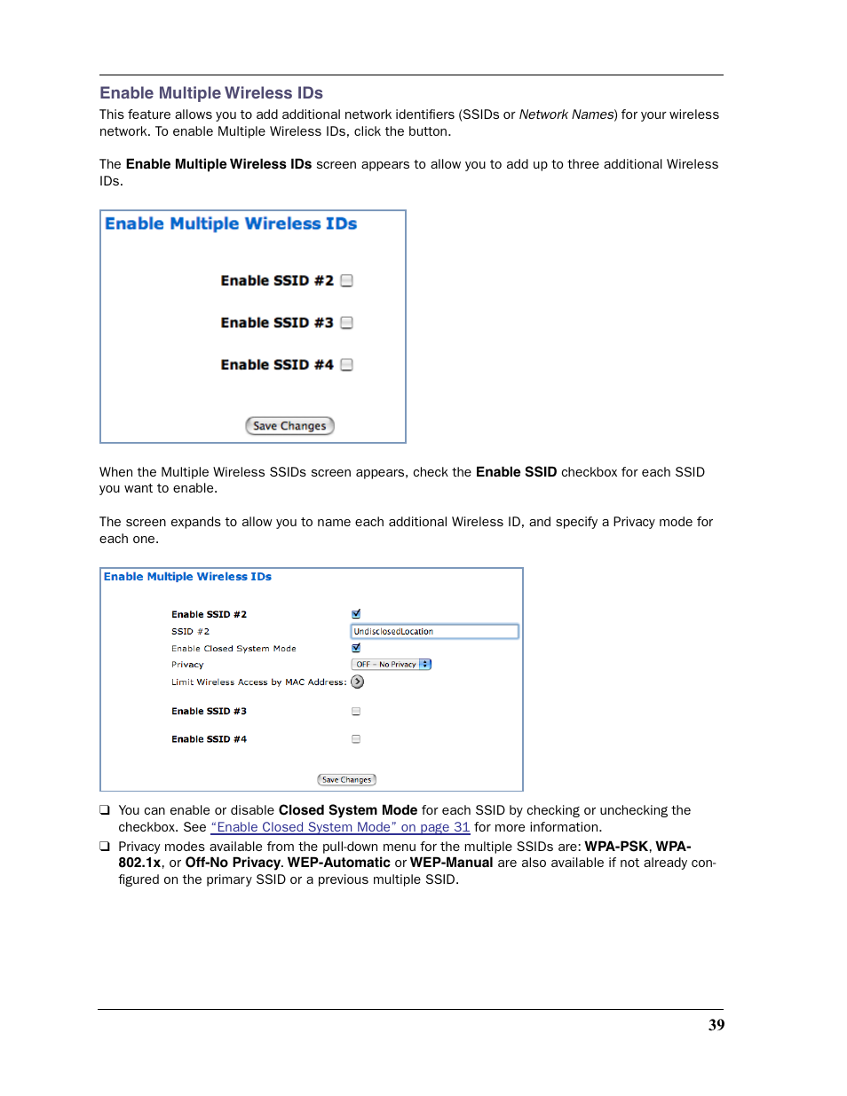 Eless mac filter for each ssid. see | Motorola 2200 User Manual | Page 39 / 262