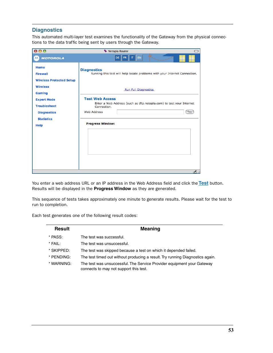 Diagnostics | Motorola 2200 User Manual | Page 53 / 262