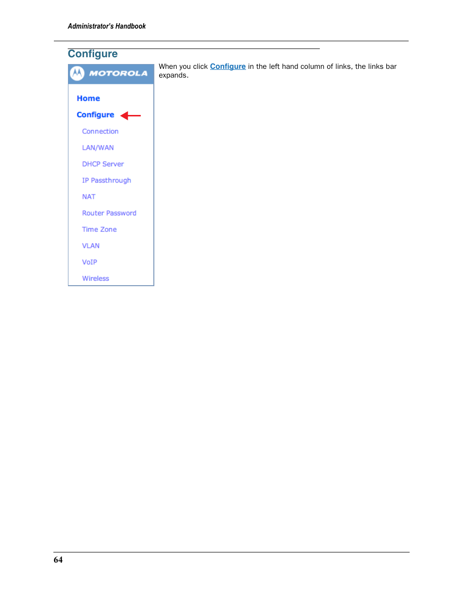 Configure, Conﬁgure | Motorola 2200 User Manual | Page 64 / 262