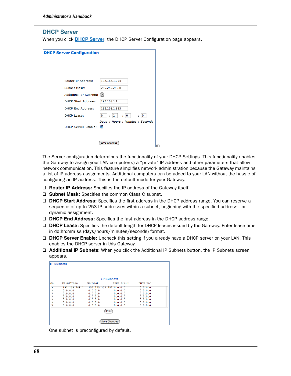 Dhcp server, Dhcp ser ver | Motorola 2200 User Manual | Page 68 / 262