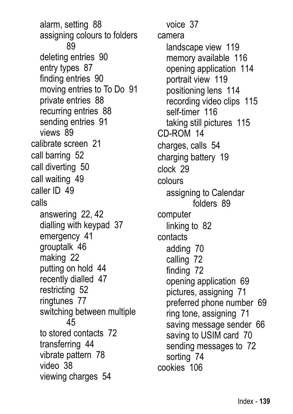 Motorola A925 User Manual | Page 139 / 146