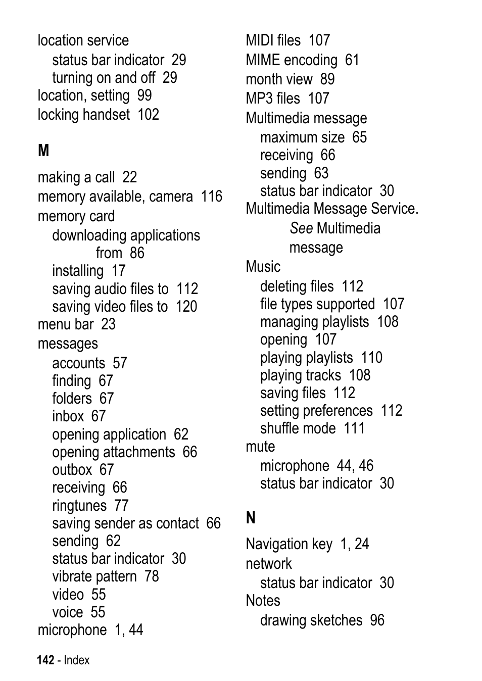 Motorola A925 User Manual | Page 142 / 146