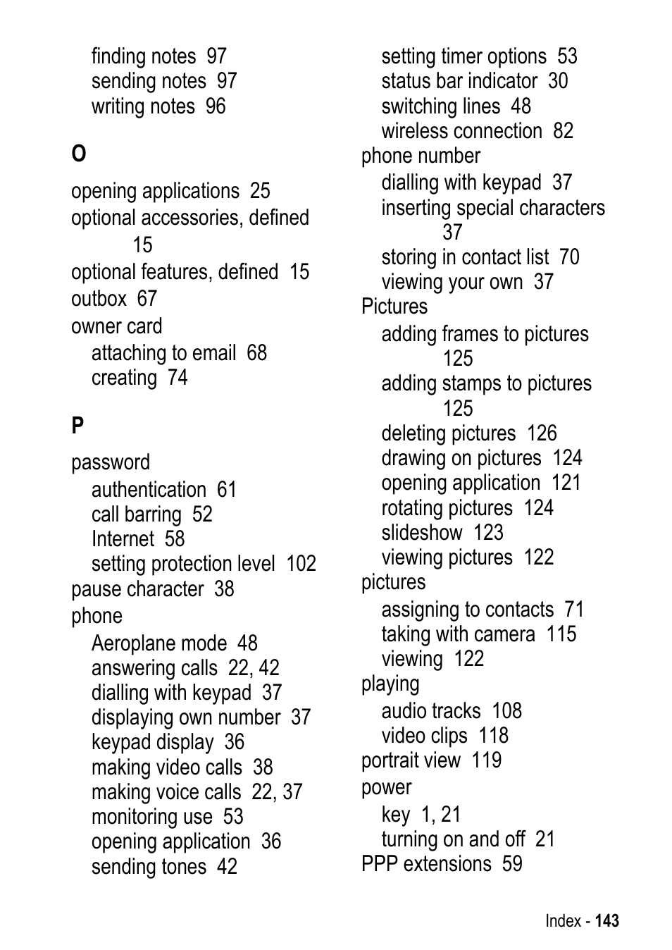 Motorola A925 User Manual | Page 143 / 146