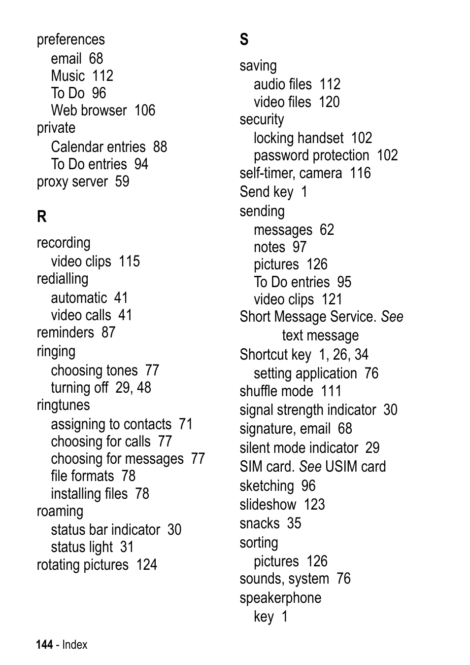 Motorola A925 User Manual | Page 144 / 146