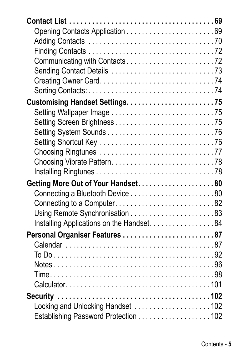 Motorola A925 User Manual | Page 5 / 146