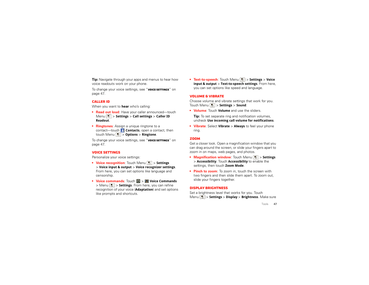 Motorola DROID BIONIC XT875 User Manual | Page 49 / 68