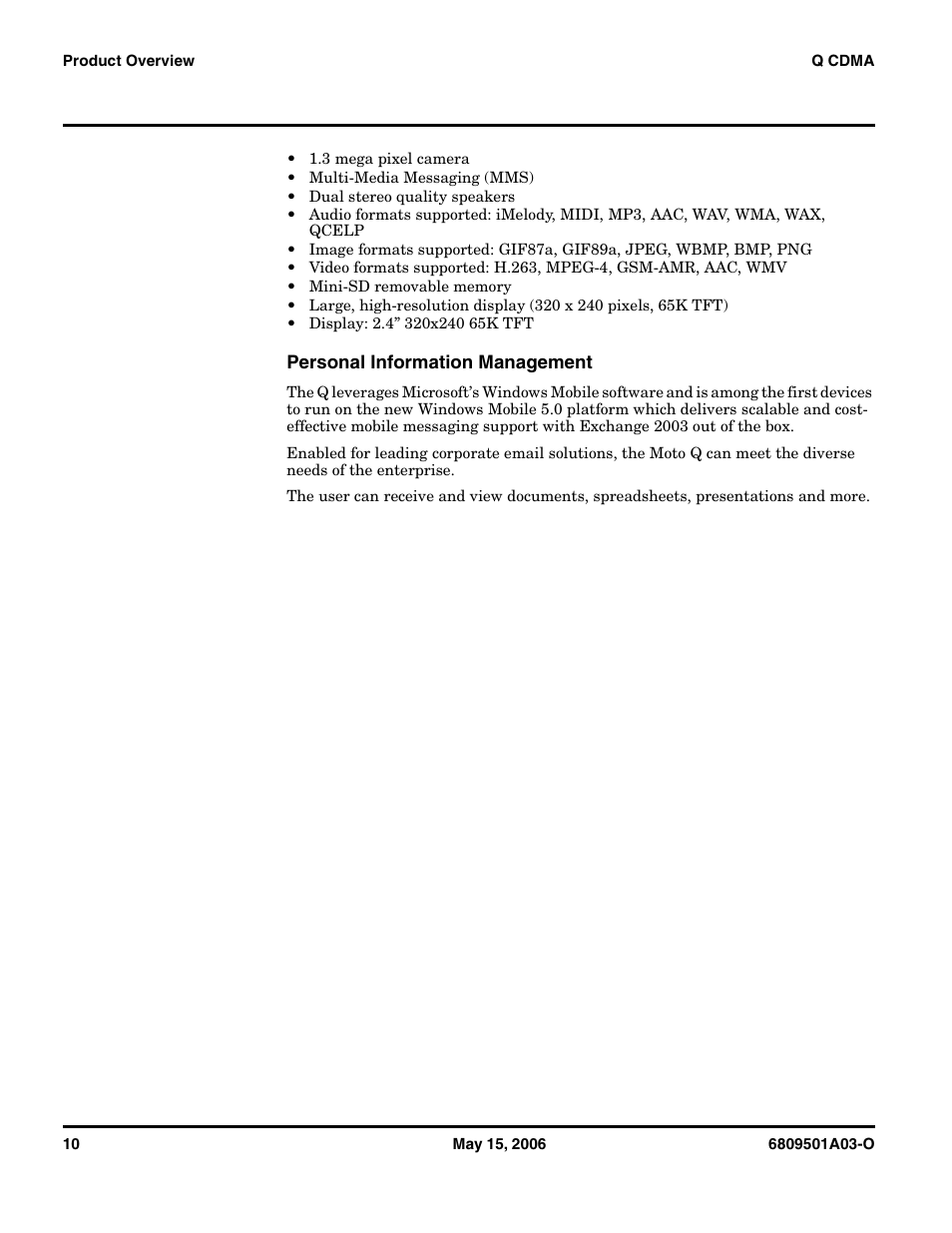 Motorola CDMA 800/1900 MHz User Manual | Page 10 / 48