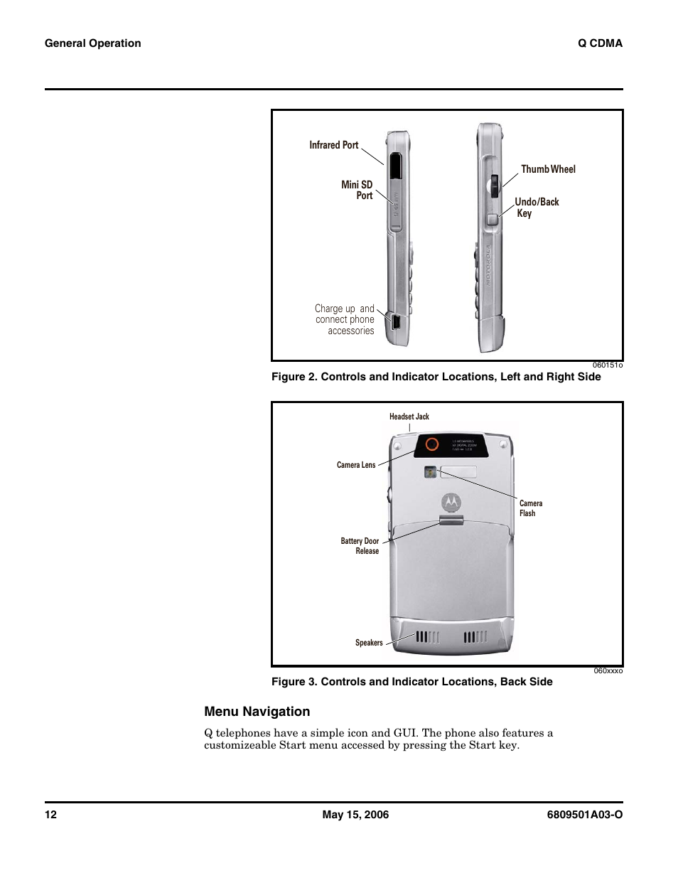 Menu navigation | Motorola CDMA 800/1900 MHz User Manual | Page 12 / 48