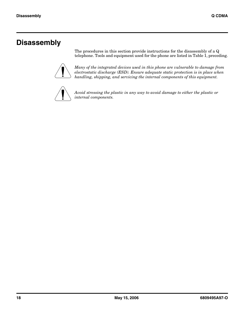 Disassembly | Motorola CDMA 800/1900 MHz User Manual | Page 18 / 48