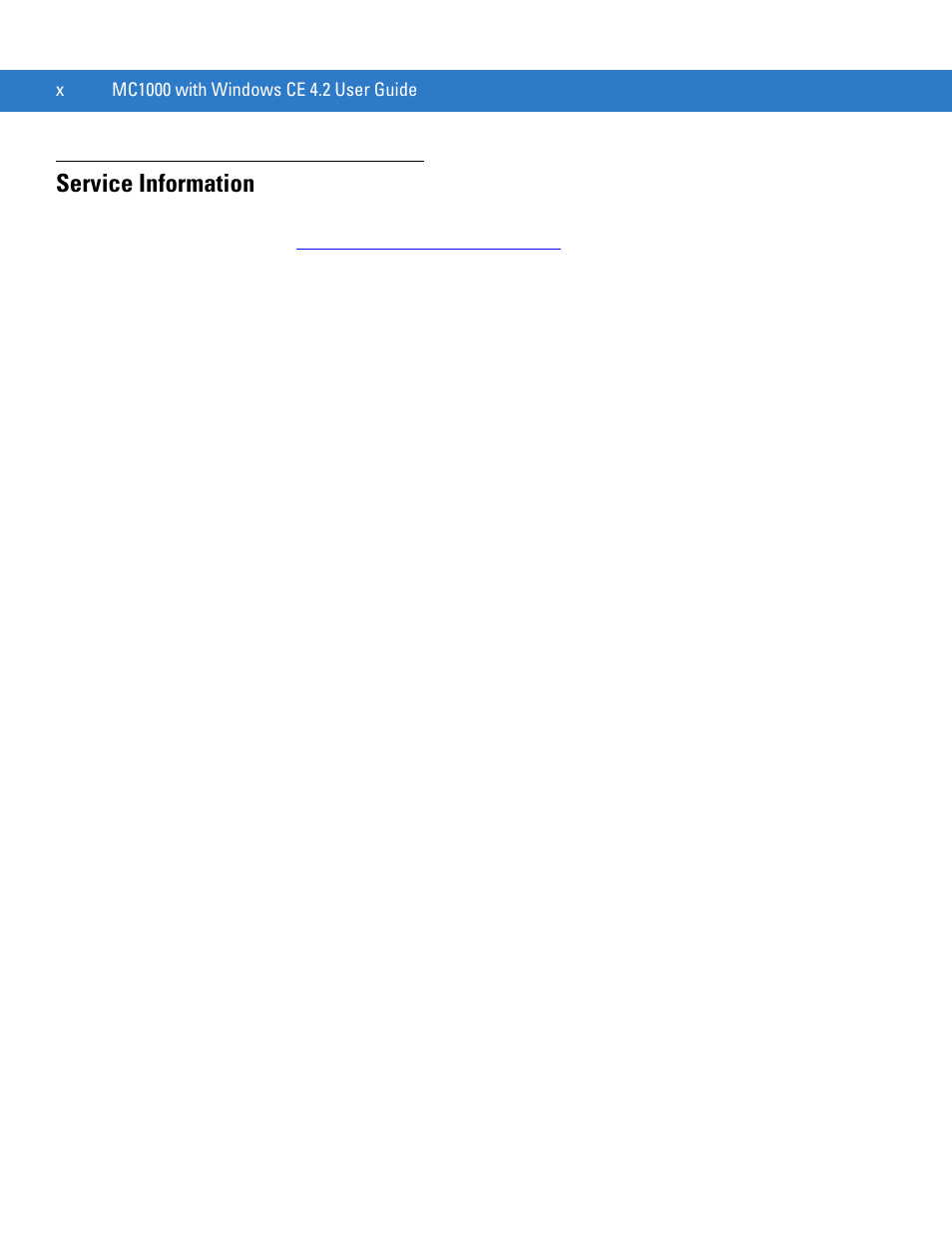 Service information | Motorola MC1000 User Manual | Page 12 / 70