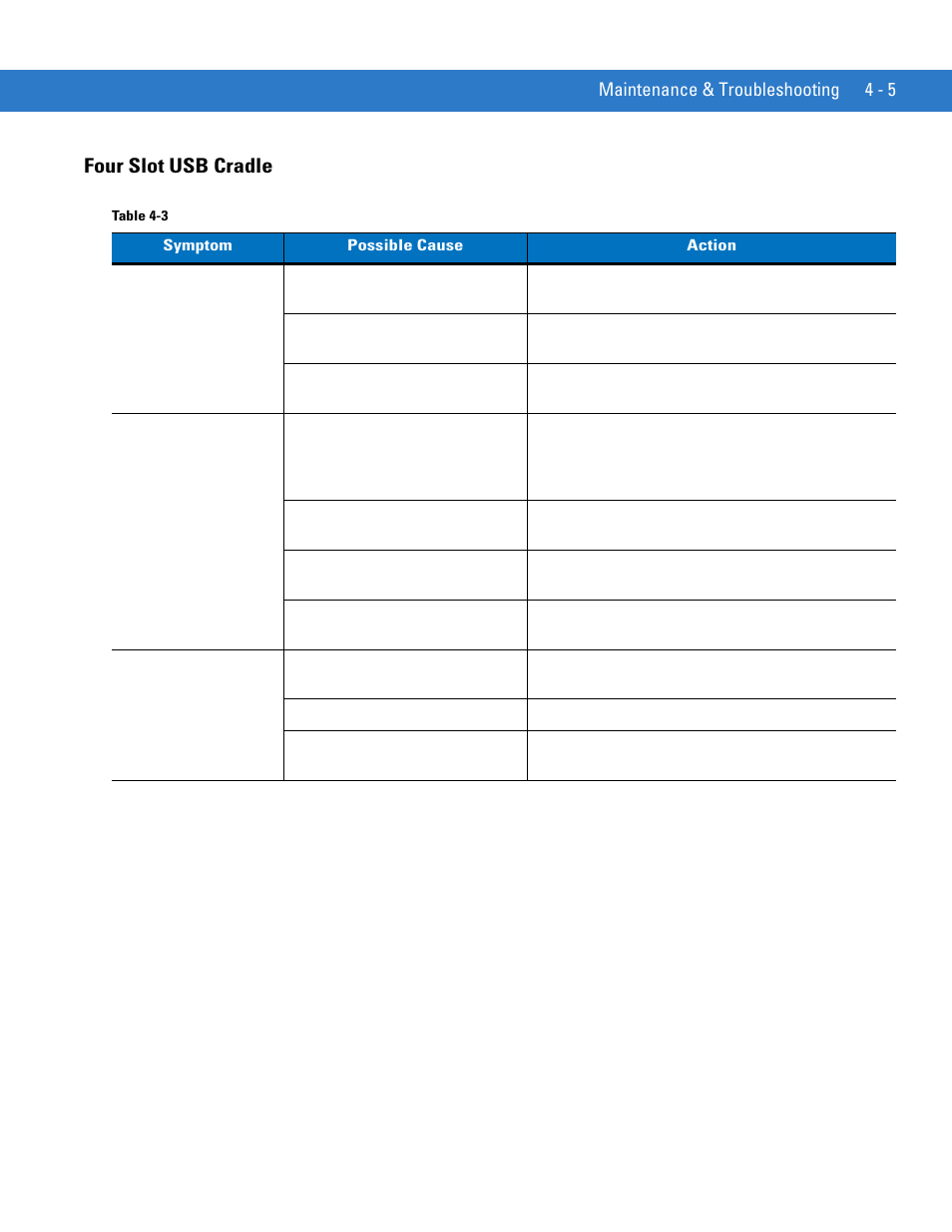 Four slot usb cradle, Four slot usb cradle -5 | Motorola MC1000 User Manual | Page 51 / 70