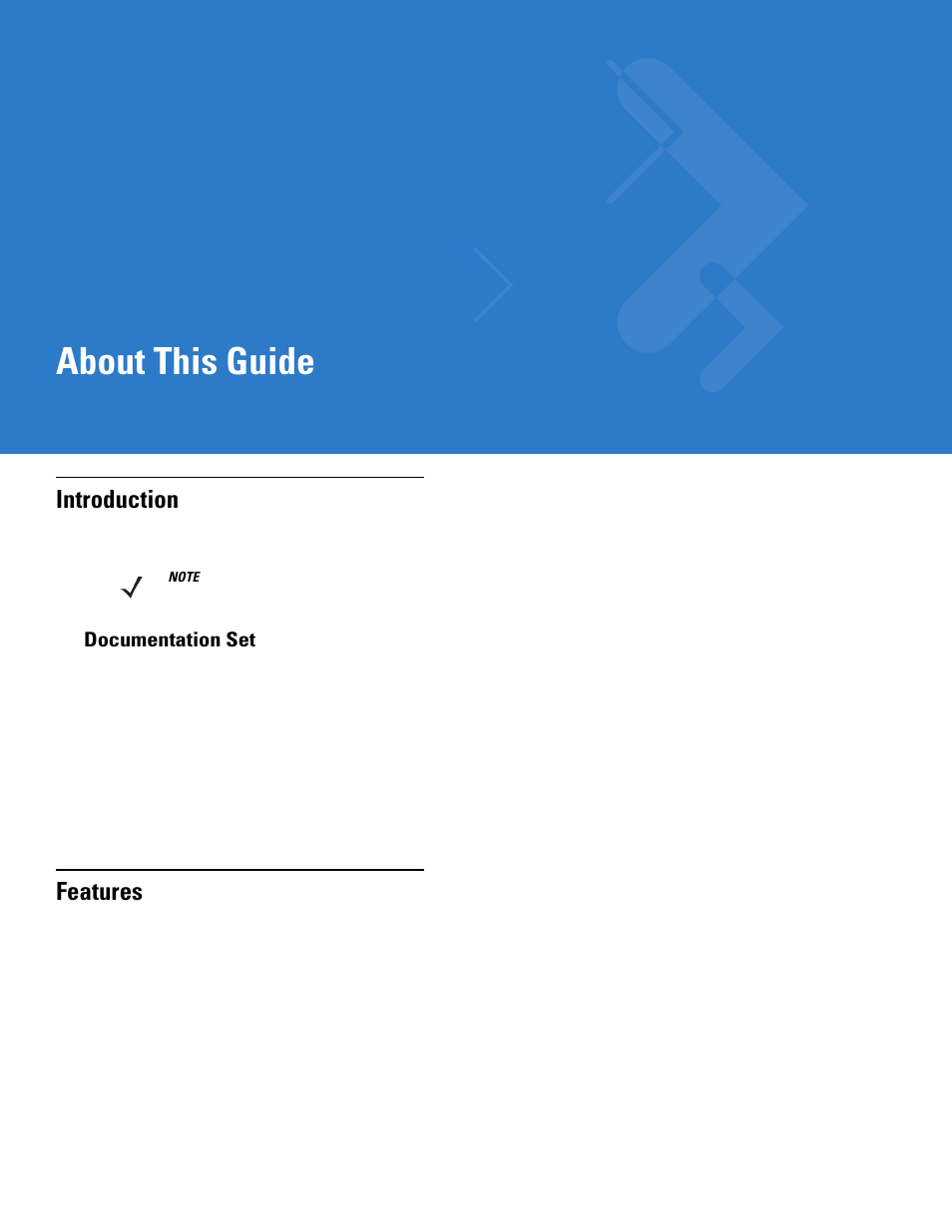 About this guide, Introduction, Documentation set | Features | Motorola MC1000 User Manual | Page 9 / 70