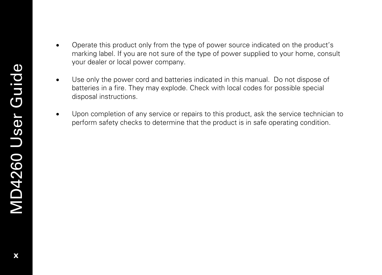 Md4260 user guide | Motorola MD4260 User Manual | Page 13 / 48