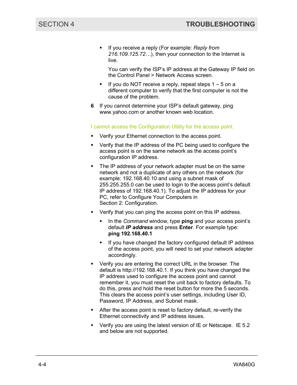 Motorola WA840G User Manual | Page 62 / 77