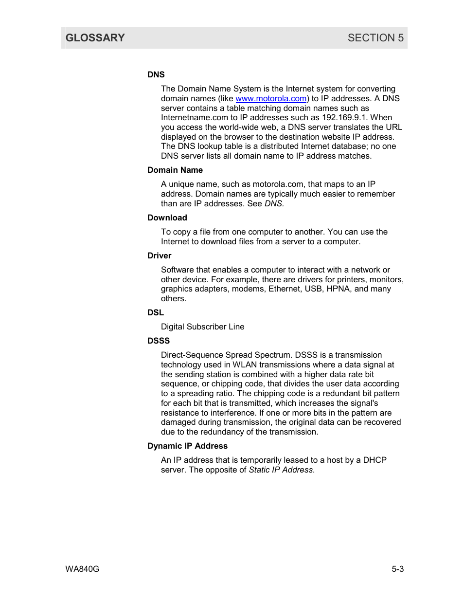 Motorola WA840G User Manual | Page 67 / 77