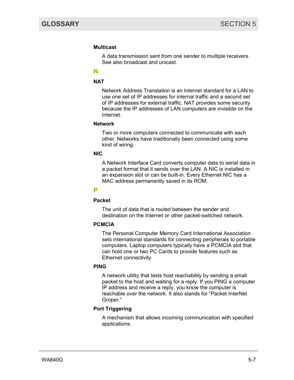 Motorola WA840G User Manual | Page 71 / 77