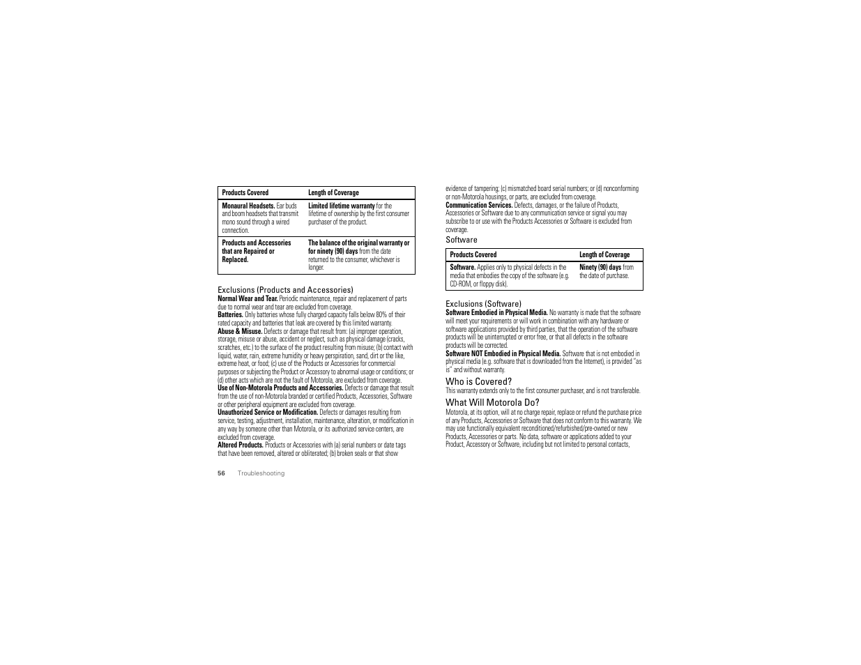 Motorola CHARM MB502 User Manual | Page 58 / 62