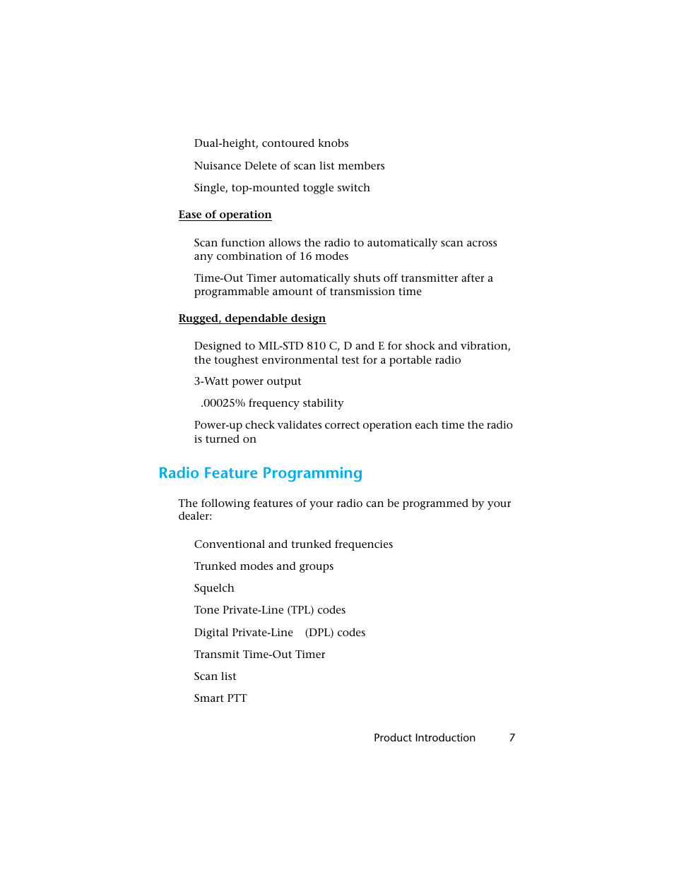 Radio feature programming | Motorola H01UCC6DU3AN User Manual | Page 8 / 49