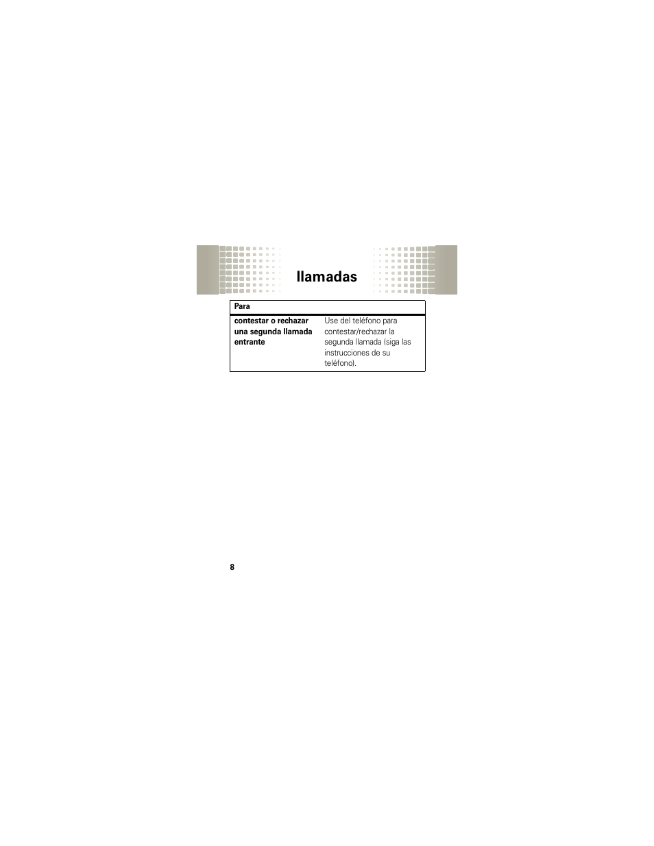Llamadas | Motorola H720 User Manual | Page 39 / 100