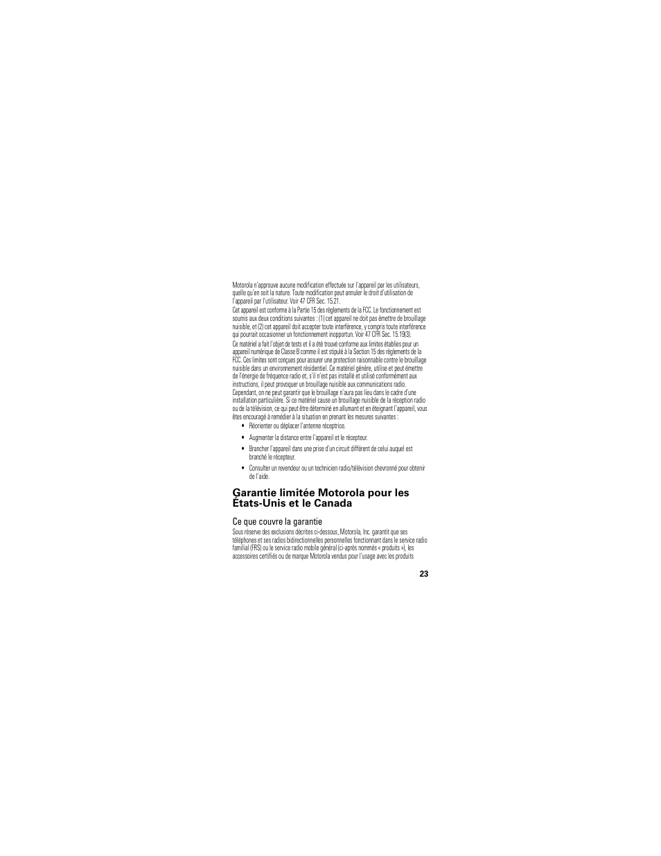 Garantie | Motorola H720 User Manual | Page 87 / 100