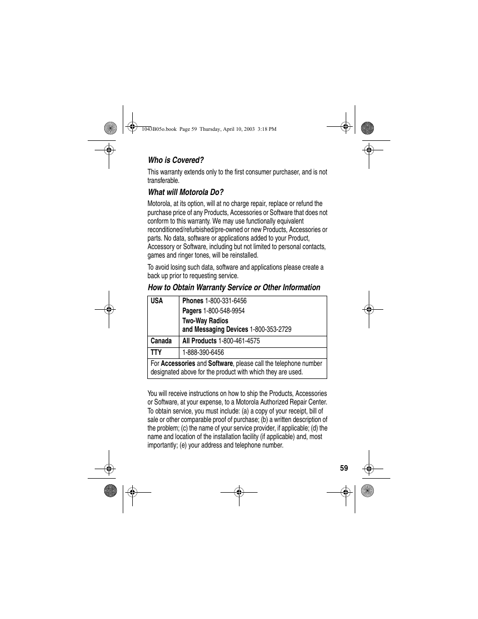 Motorola MD480 User Manual | Page 61 / 64