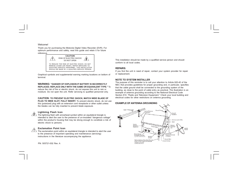 Motorola DVR530 User Manual | Page 2 / 44