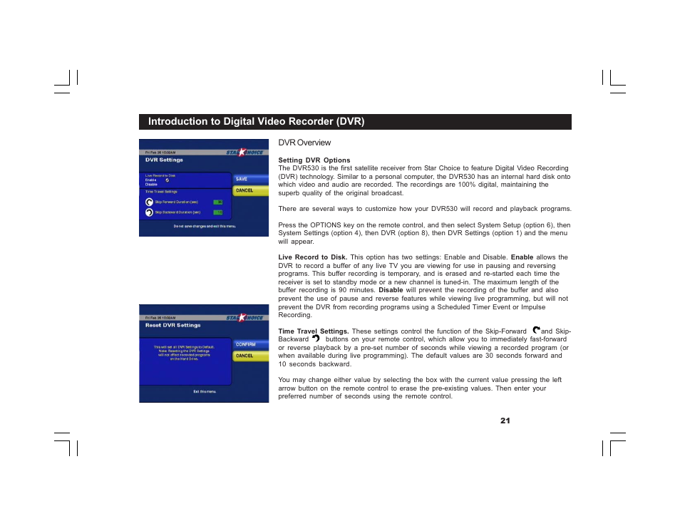 Introduction to digital video recorder (dvr) | Motorola DVR530 User Manual | Page 21 / 44