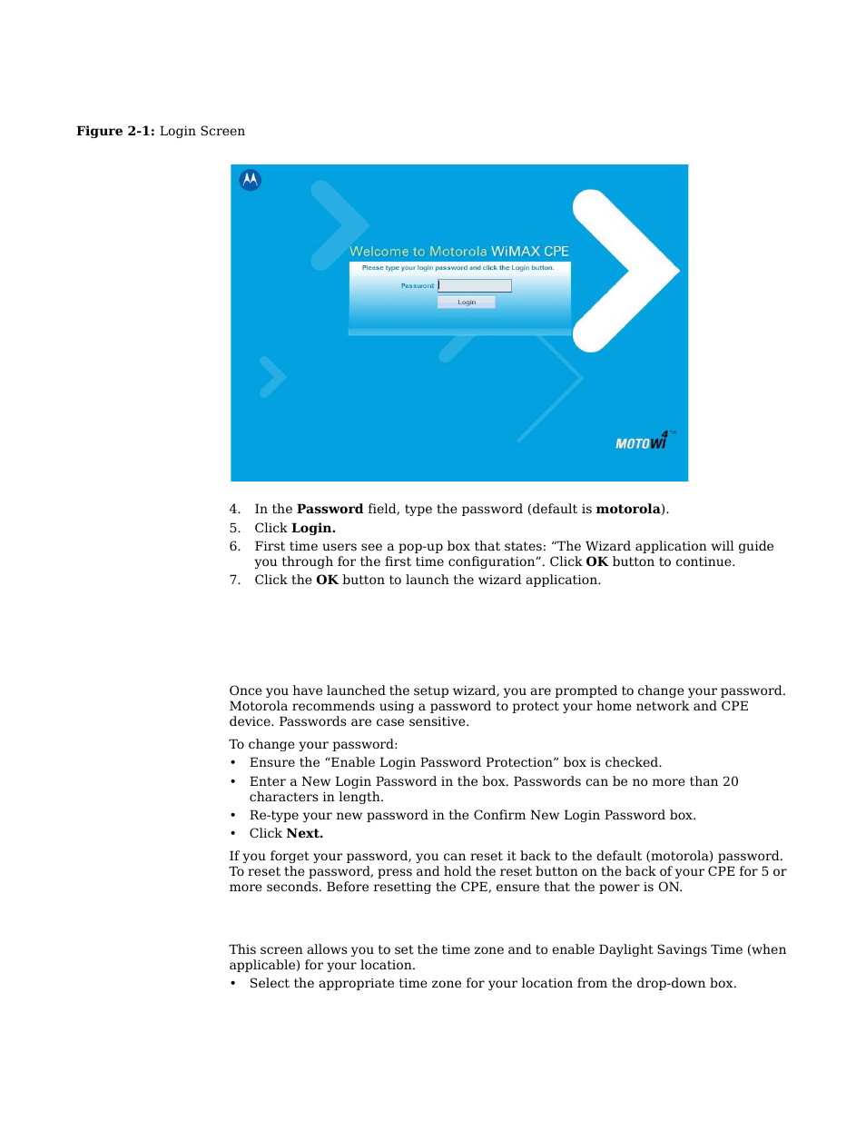 Setup wizard and authentication | Motorola CPEI 890 User Manual | Page 10 / 55