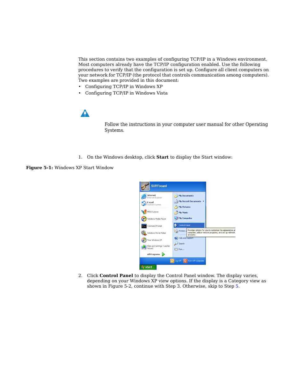 Chapter 5: configuring tcp/ip, Configuring tcp/ip in windows xp | Motorola CPEI 890 User Manual | Page 42 / 55