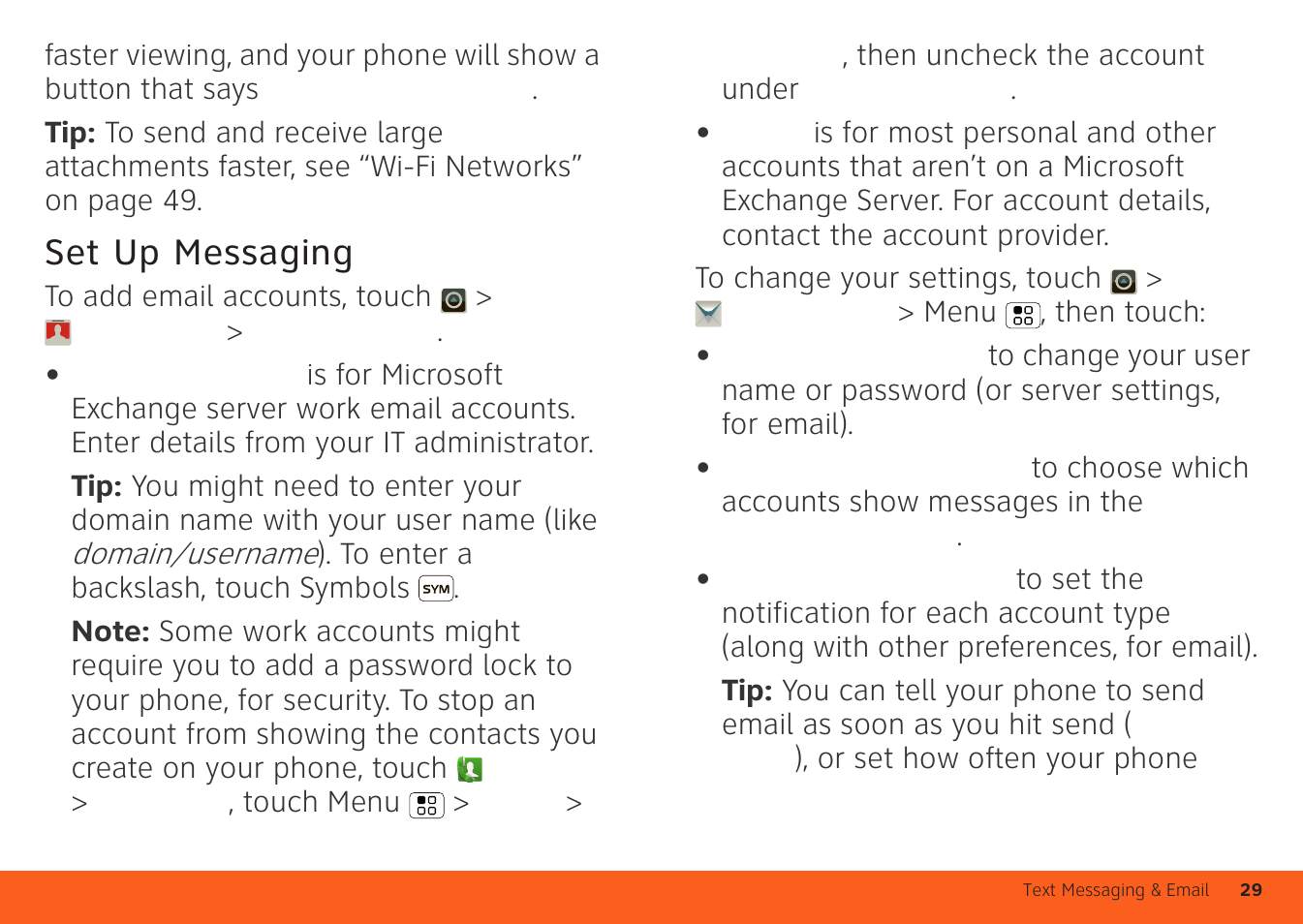 Set up messaging | Motorola ATRIX 4G User Manual | Page 31 / 88