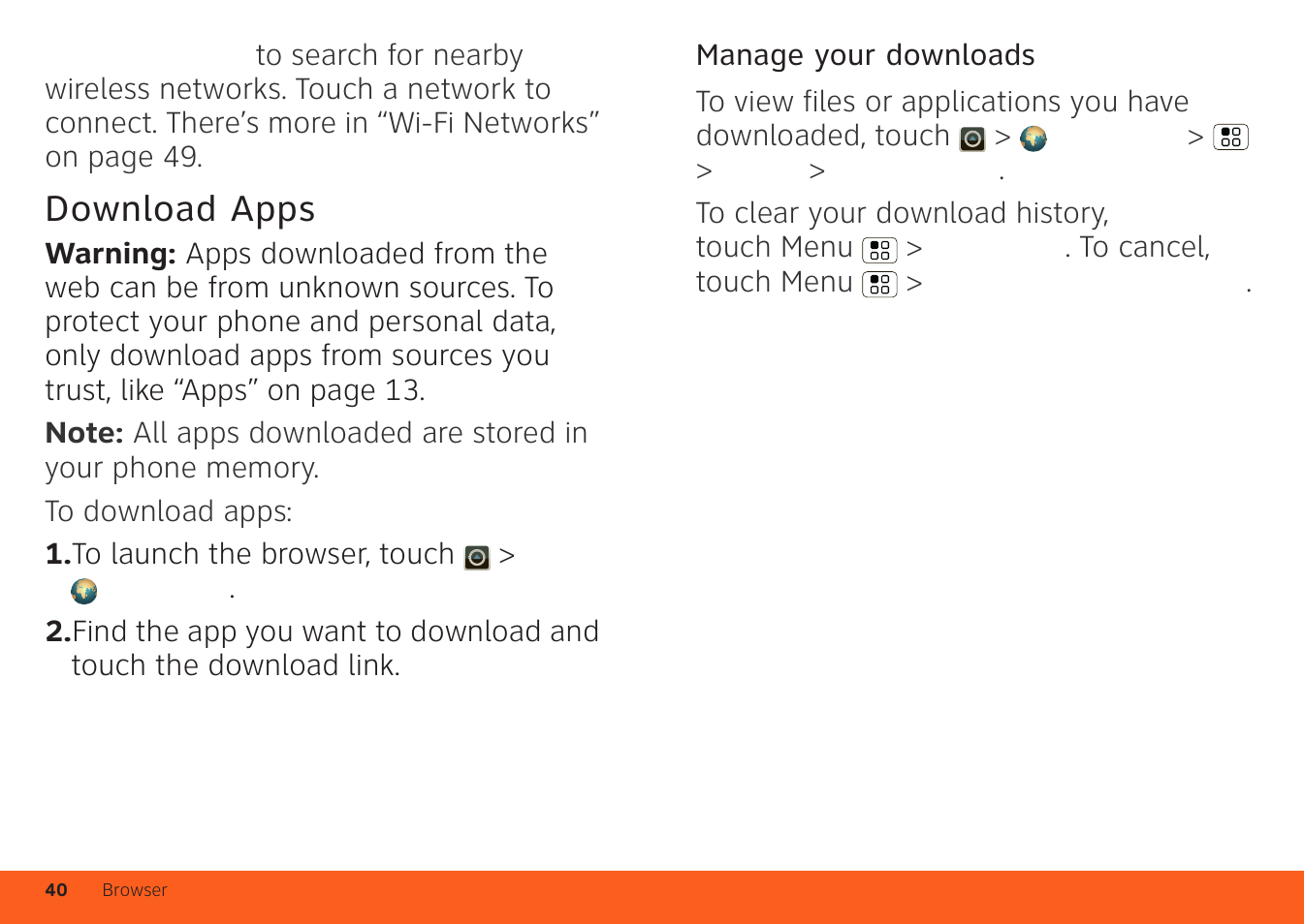 Download apps | Motorola ATRIX 4G User Manual | Page 42 / 88