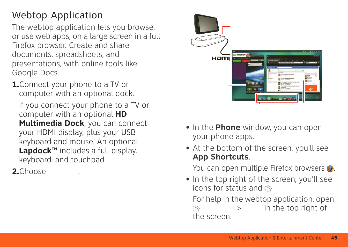 Webtop application | Motorola ATRIX 4G User Manual | Page 47 / 88