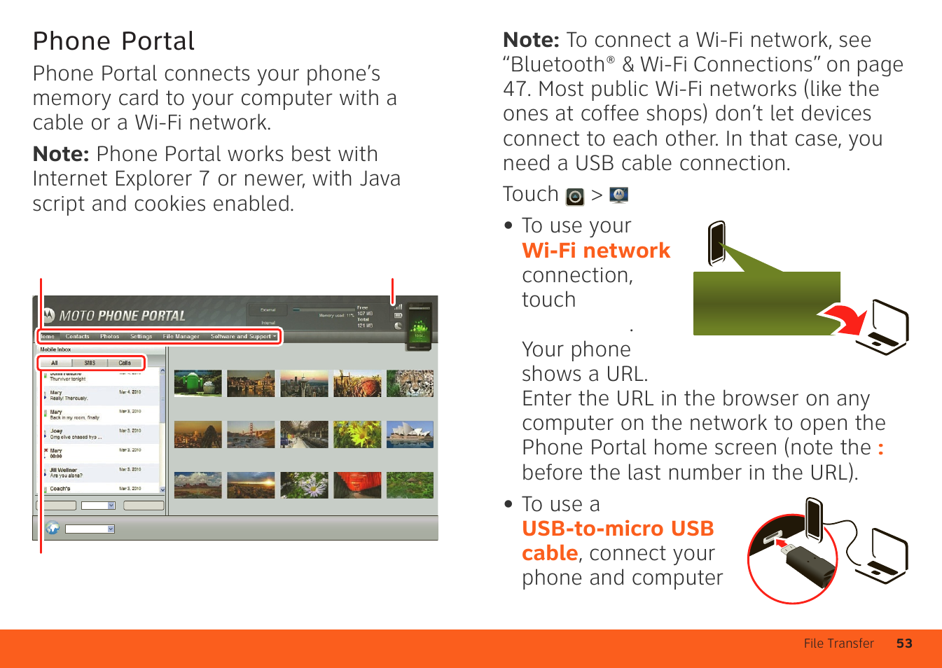 Phone portal | Motorola ATRIX 4G User Manual | Page 55 / 88