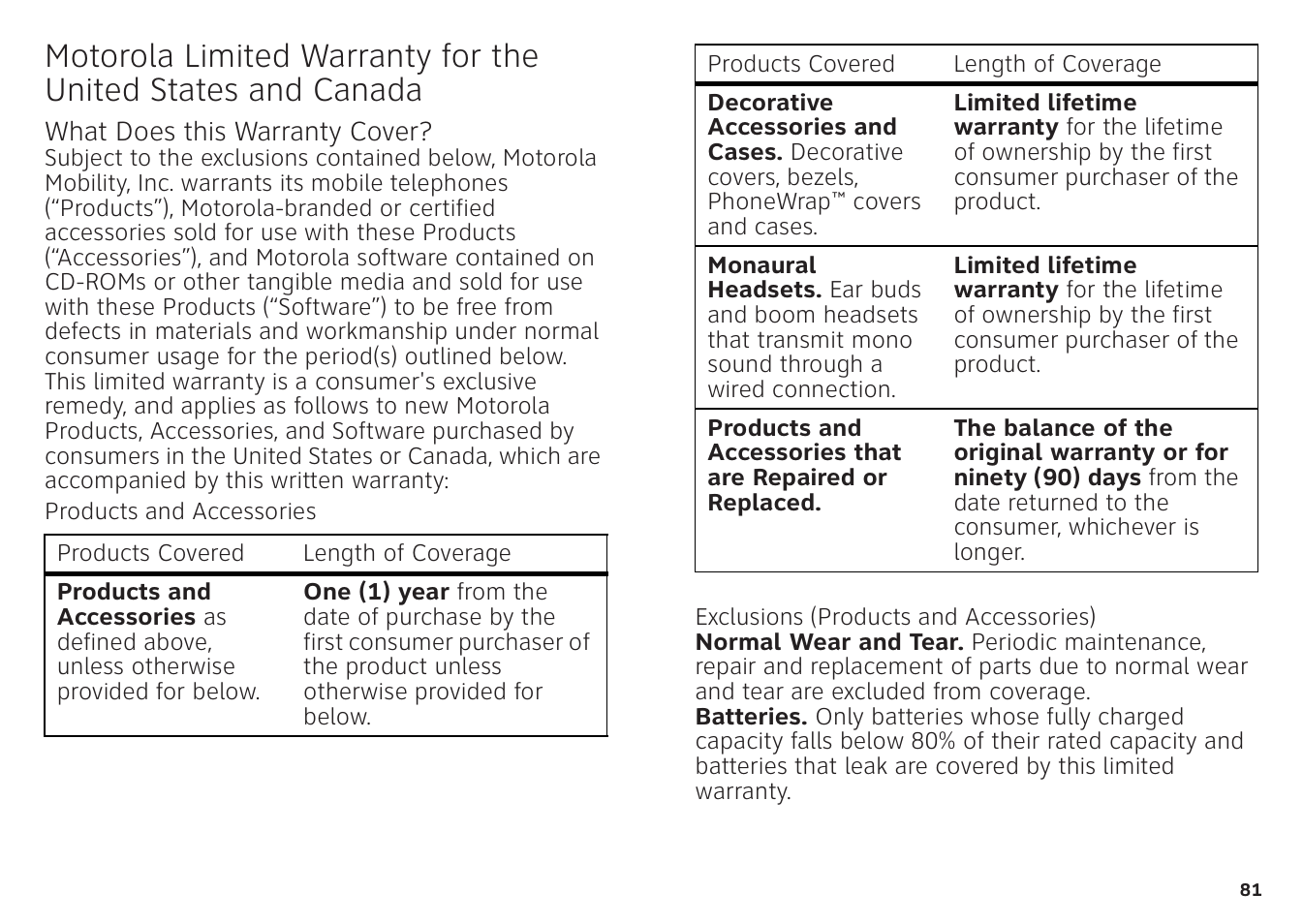 Warranty | Motorola ATRIX 4G User Manual | Page 83 / 88