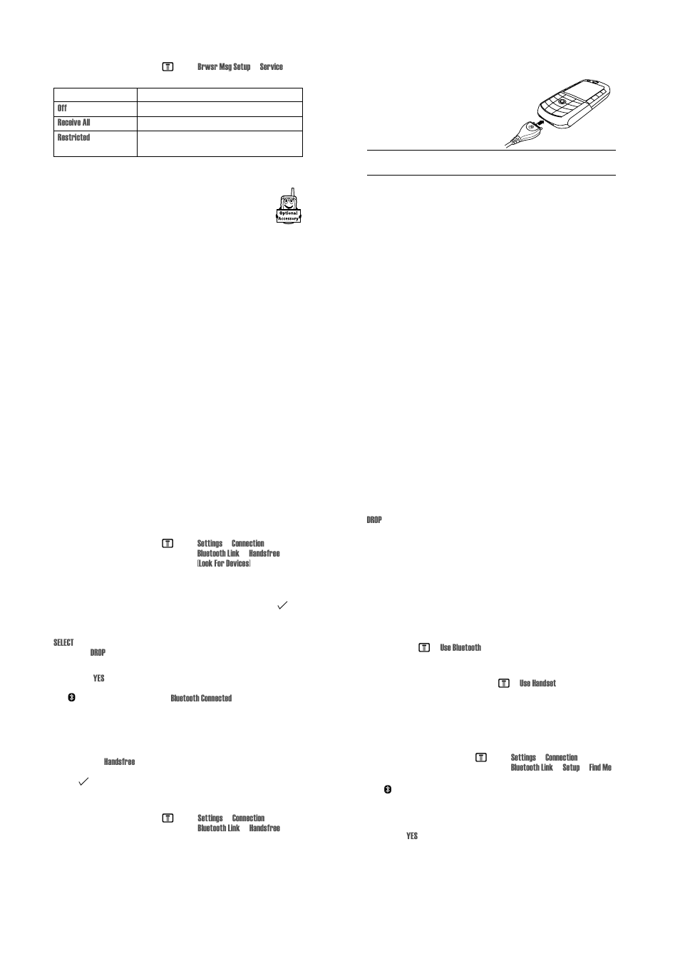 Connecting your phone to another device | Motorola E1000 User Manual | Page 11 / 32