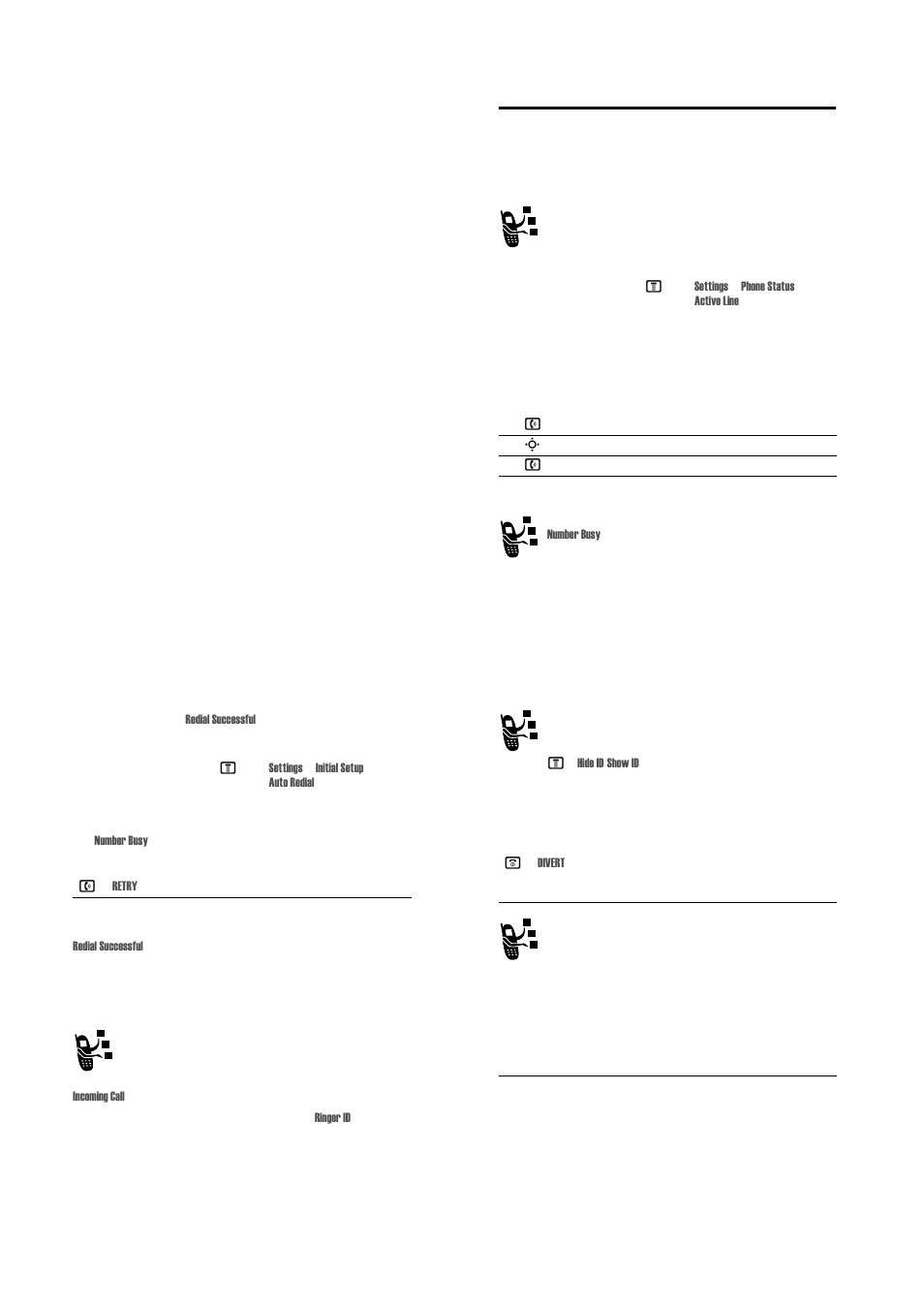 Calling features, Changing the active line, Redialling a number using automatic redial | Using caller id, Cancelling an incoming call, Turning off a call alert | Motorola E1000 User Manual | Page 21 / 32