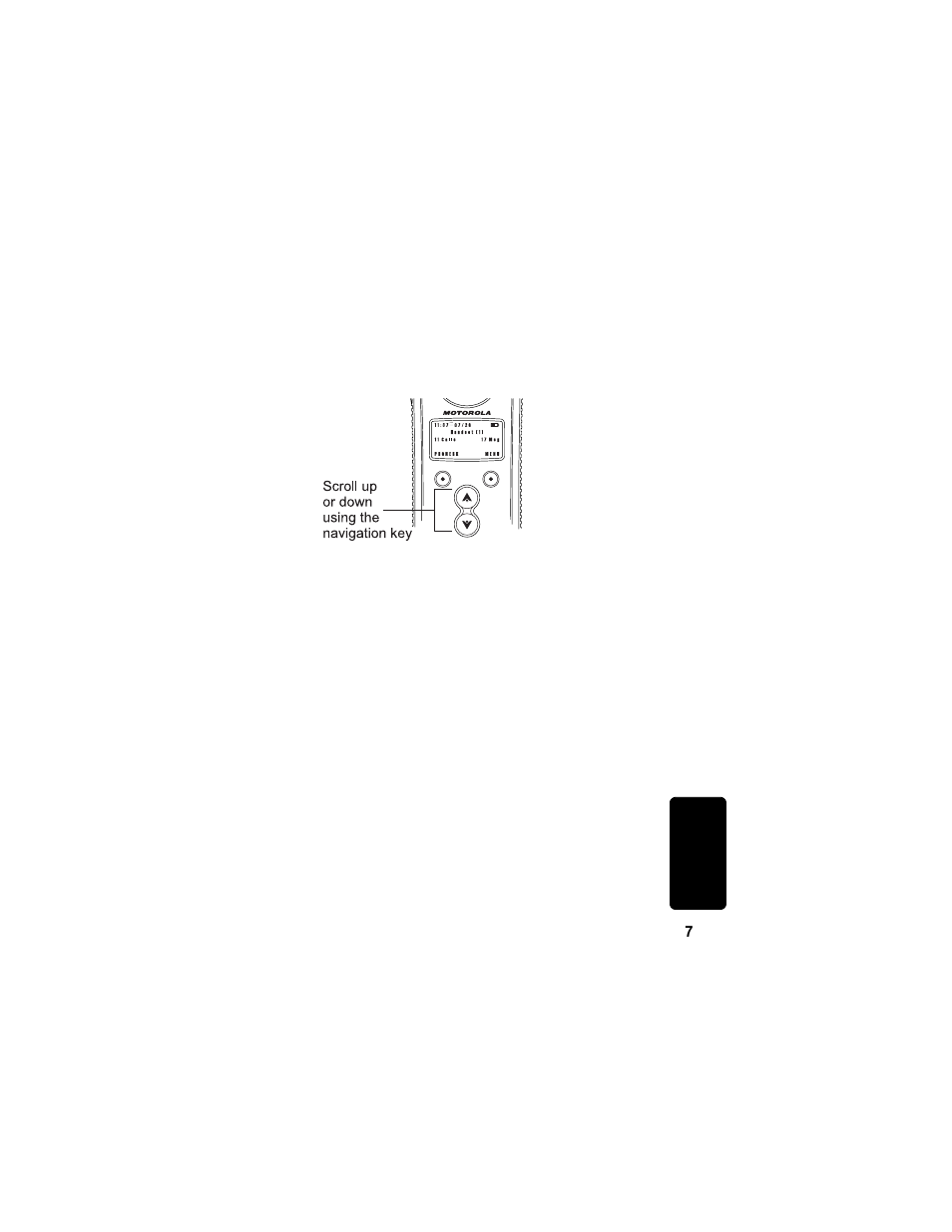 Using the navigation key | Motorola MD760 User Manual | Page 27 / 73