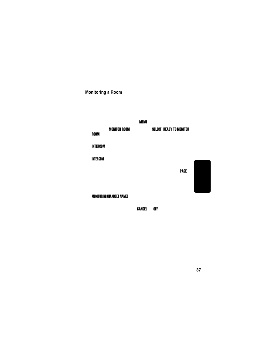 Monitoring a room, Re l im in ar y | Motorola MD760 User Manual | Page 57 / 73