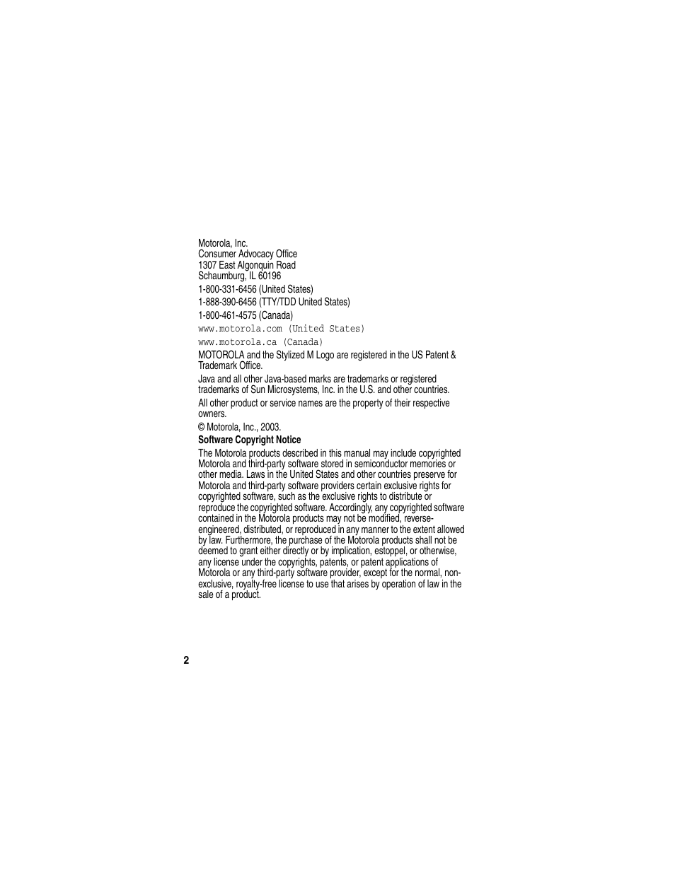 Motorola C380 User Manual | Page 2 / 97