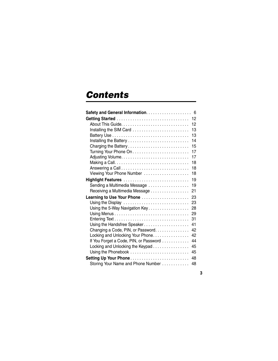 Motorola C380 User Manual | Page 3 / 97