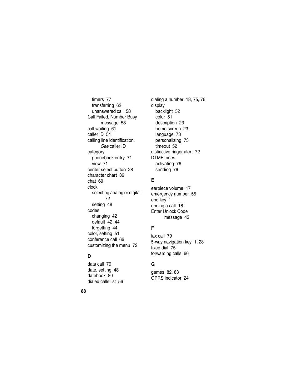 Motorola C380 User Manual | Page 88 / 97