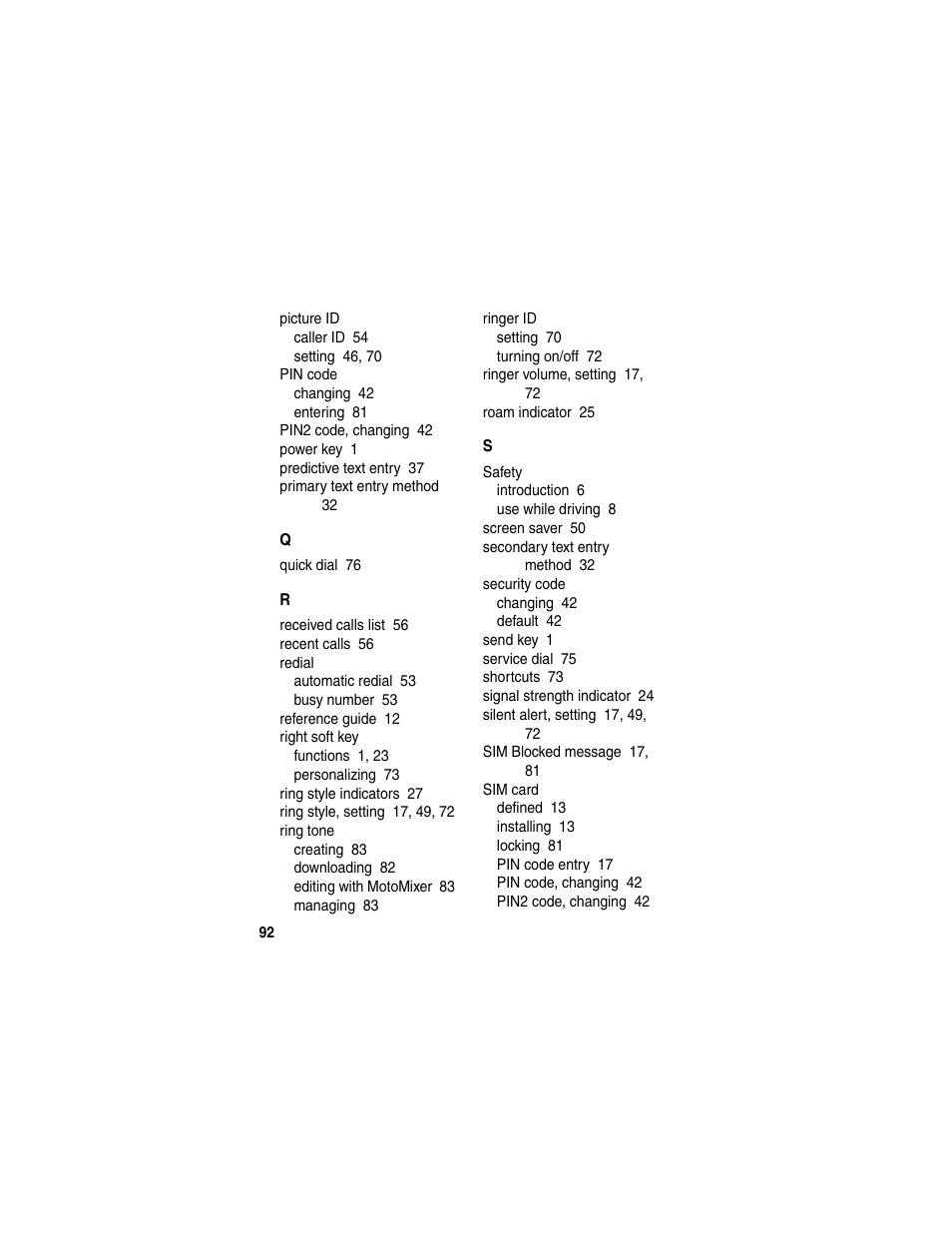 Motorola C380 User Manual | Page 92 / 97