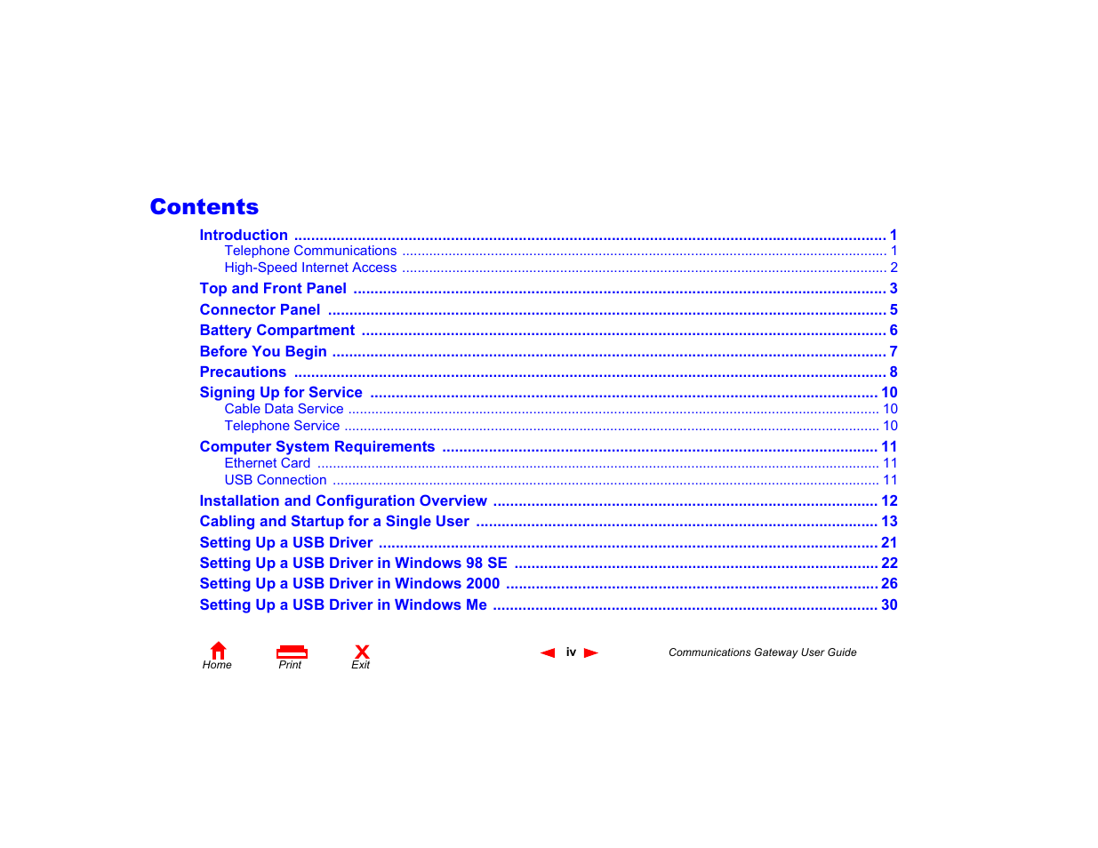 C ontents | Motorola Communications Gateway User Manual | Page 4 / 82