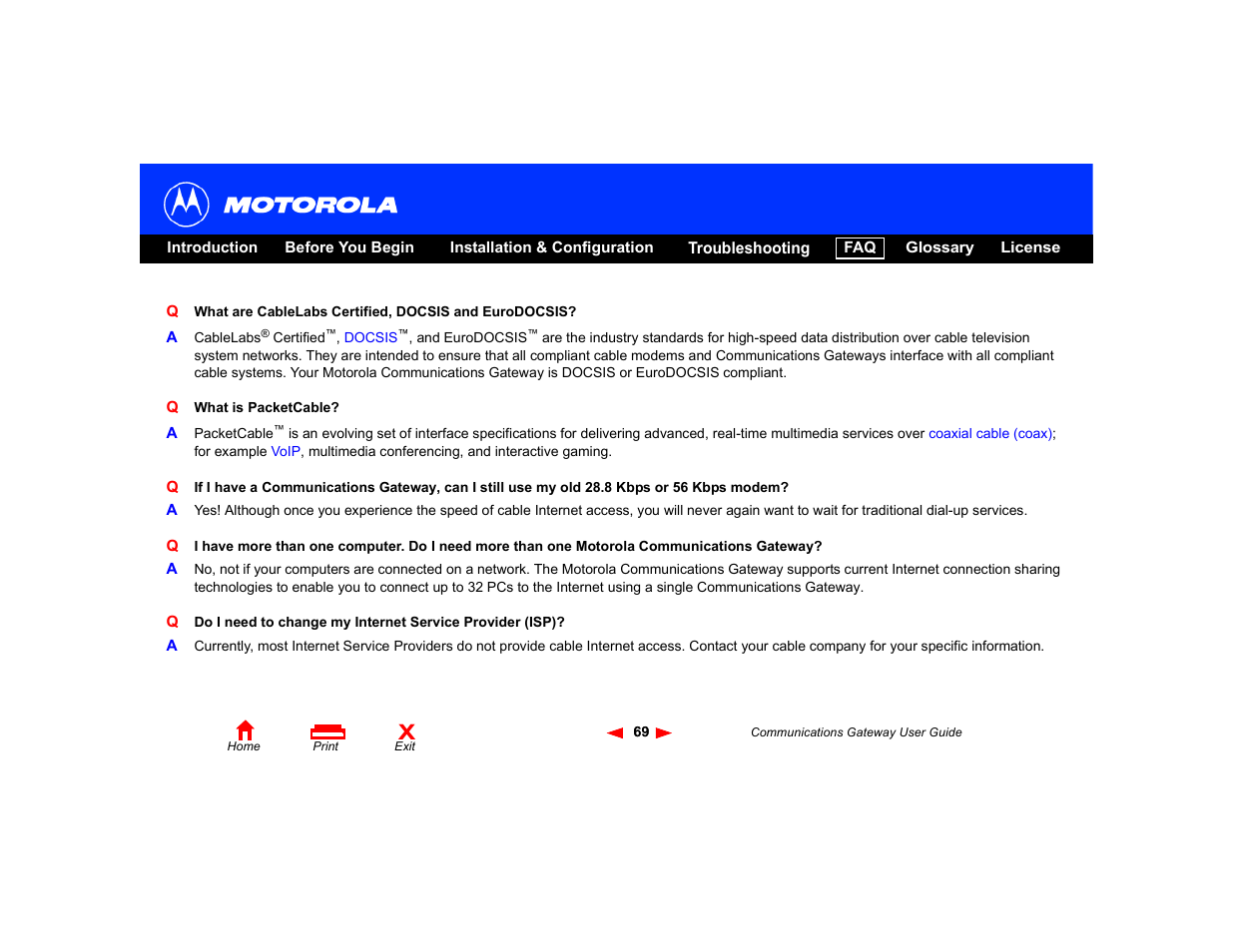 Motorola Communications Gateway User Manual | Page 74 / 82